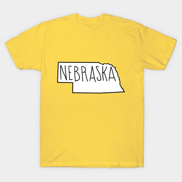 The State of Nebraska - Blank Outline T-Shirt by loudestkitten